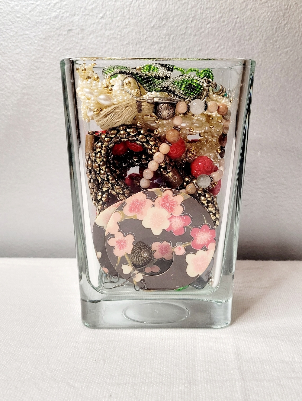 Mystery Vase W/ Jewelry Mostly Vintage Necklaces Bracelets Earrings Pin Pendant